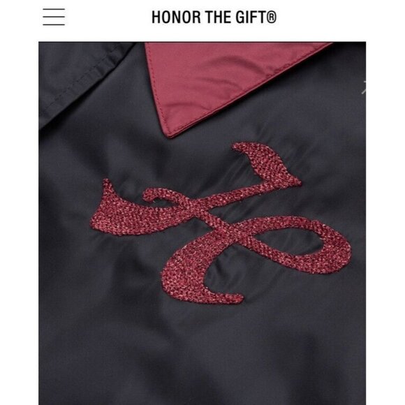 Honor The Gift Stadium Jacket Women’s NEW XS Varsity Nwts Black Maroon 1B - Picture 5 of 15